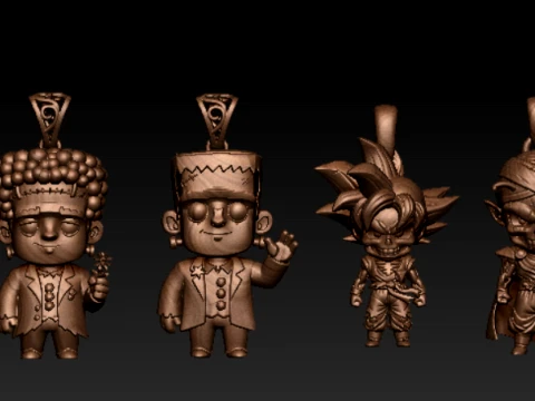 Saiyan Skull Warrior Pendant 3D Print Model