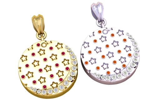 Celestial Star Dual Pendant Set 3D Model