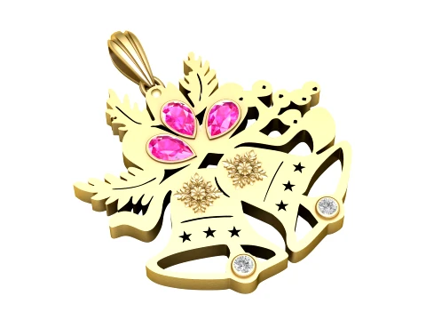 Festive Angel Bloom Pendant Set 3D Model
