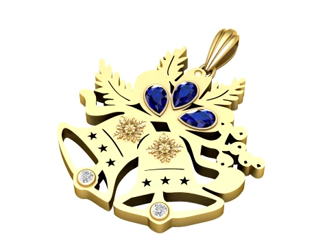 Festive Angel Bloom Pendant Set 3D Model