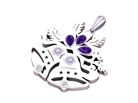 Festive Angel Bloom Pendant Set 3D Model
