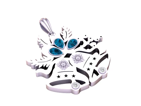 Festive Angel Bloom Pendant Set 3D Model