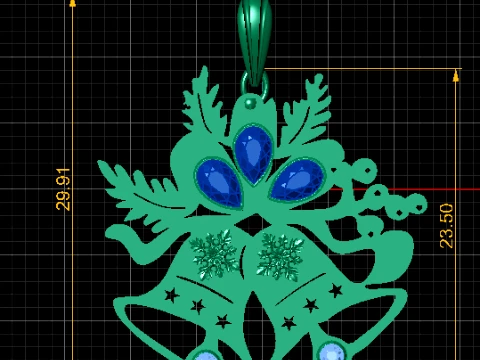 Festive Angel Bloom Pendant Set 3D Model