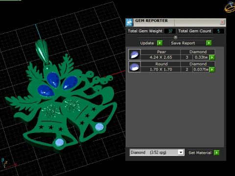 Festive Angel Bloom Pendant Set 3D Model