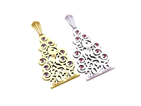 Merry Christmas 2026 Luxury Pendant Duo 3D Model