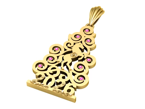 Merry Christmas 2026 Luxury Pendant Duo 3D Model