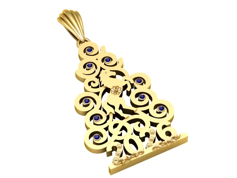 Merry Christmas 2026 Luxury Pendant Duo 3D Model