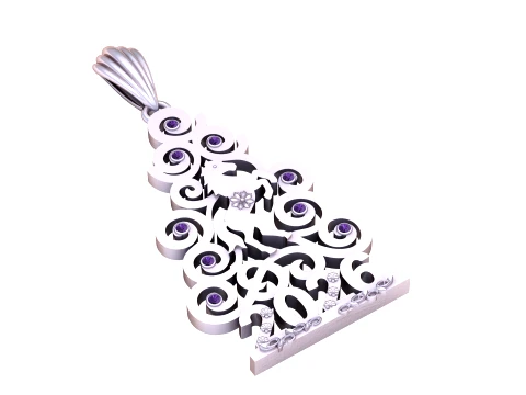 Merry Christmas 2026 Luxury Pendant Duo 3D Model