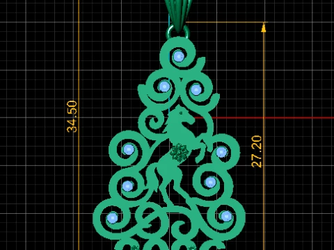 Merry Christmas 2026 Luxury Pendant Duo 3D Model