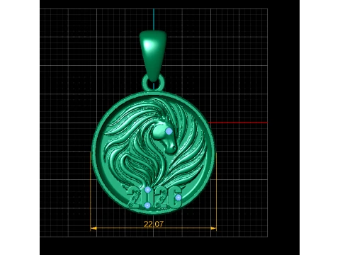 2026 Horse Zodiac Luxury Pendant Duo 3D Model