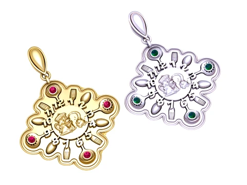 Merry Christmas Horse Pendant Luxury 3D Jewelry Design 3D Model