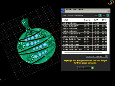 Luxury Floral Gem Pendant 3D Model