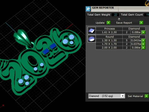 楽しい 2026 パーティー ペンダント 3Dモデル