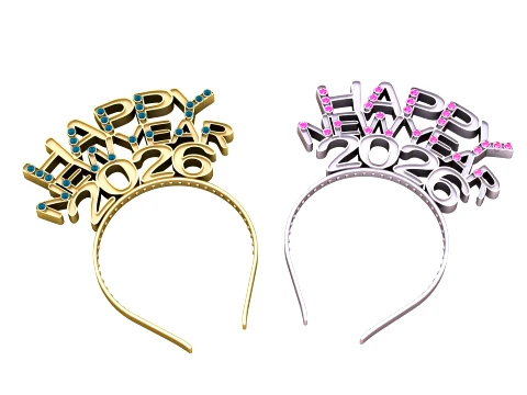 Happy New Year 2026 Headband 3D Model