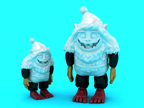 Happy Yeti Toy Figures 3D Model