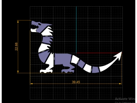 Block Dragon Toy Figures 3D Model