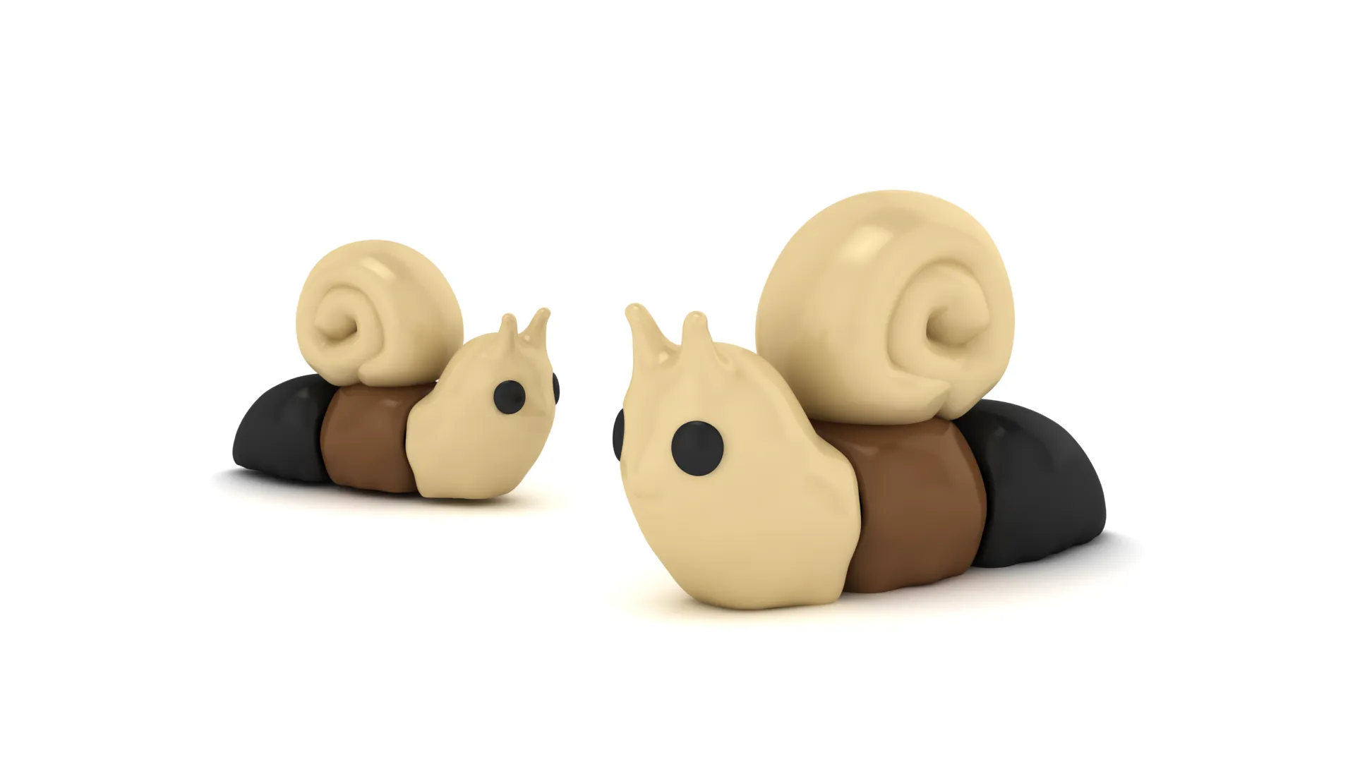 Cute Snail Toy Figures 3D Model .c4d .max .obj .3ds .fbx .stl .blend 