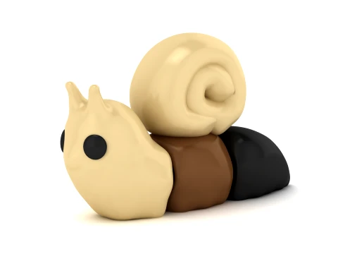 Cute Snail Toy Figures 3D Model