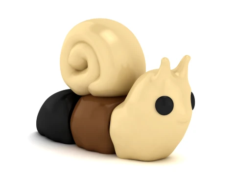 Cute Snail Toy Figures 3D Model