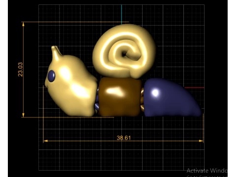 Cute Snail Toy Figures 3D Model