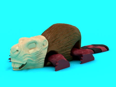 Playful Beaver Toy Figures 3D Model
