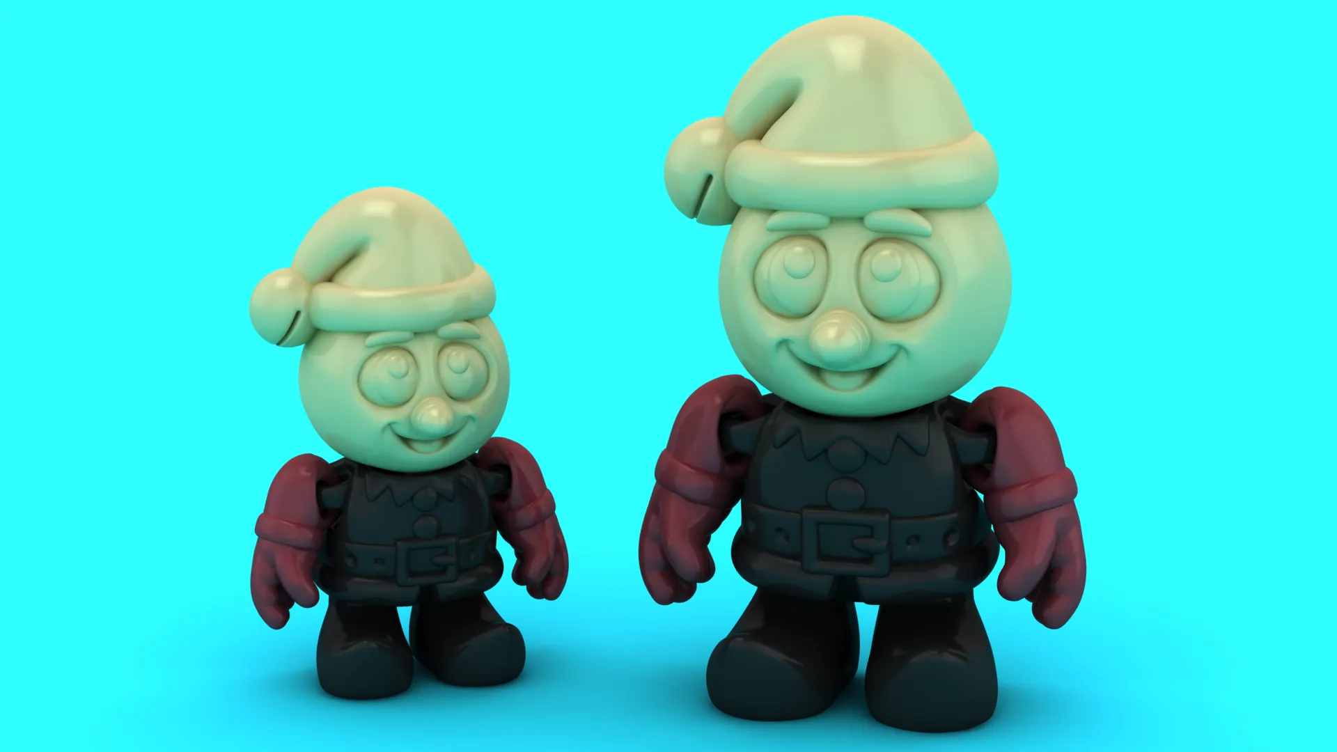 Cute Elf Toy Figures 3D Model .c4d .max .obj .3ds .fbx .stl .blend