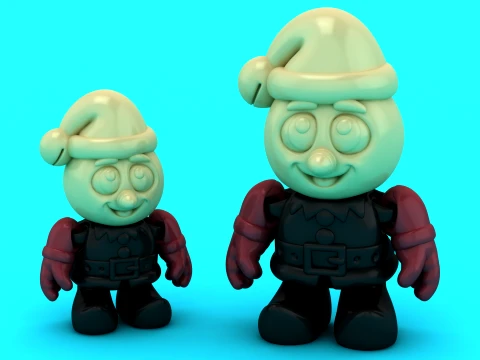 Cute Elf Toy Figures 3D Model