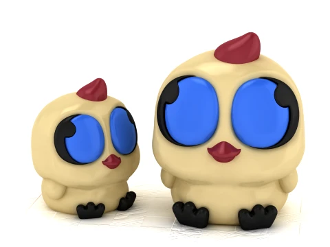 Leuke kuikenspeelgoedfiguren 3D Model