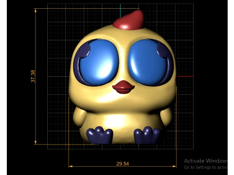 Cute Chick Toy Figures 3D Model