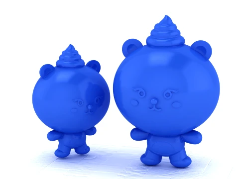 Blaue Bären-Spielzeugfiguren 3D Modell