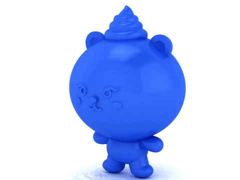 Blue Bear Toy Figures 3D Model