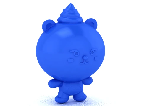 Blue Bear Toy Figures 3D Model