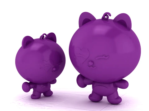 Purple Cat Toy Figures 3D Model
