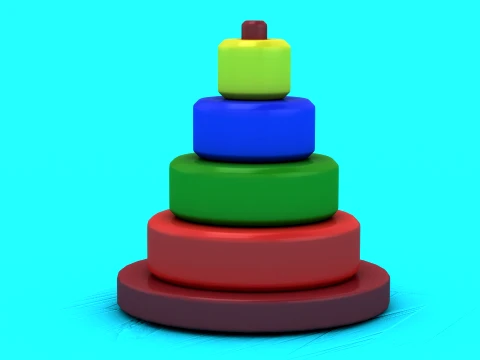 Colorful Stacking Ring Toys 3D Model