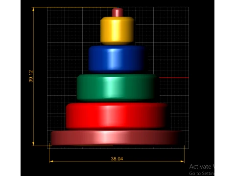 Colorful Stacking Ring Toys 3D Model