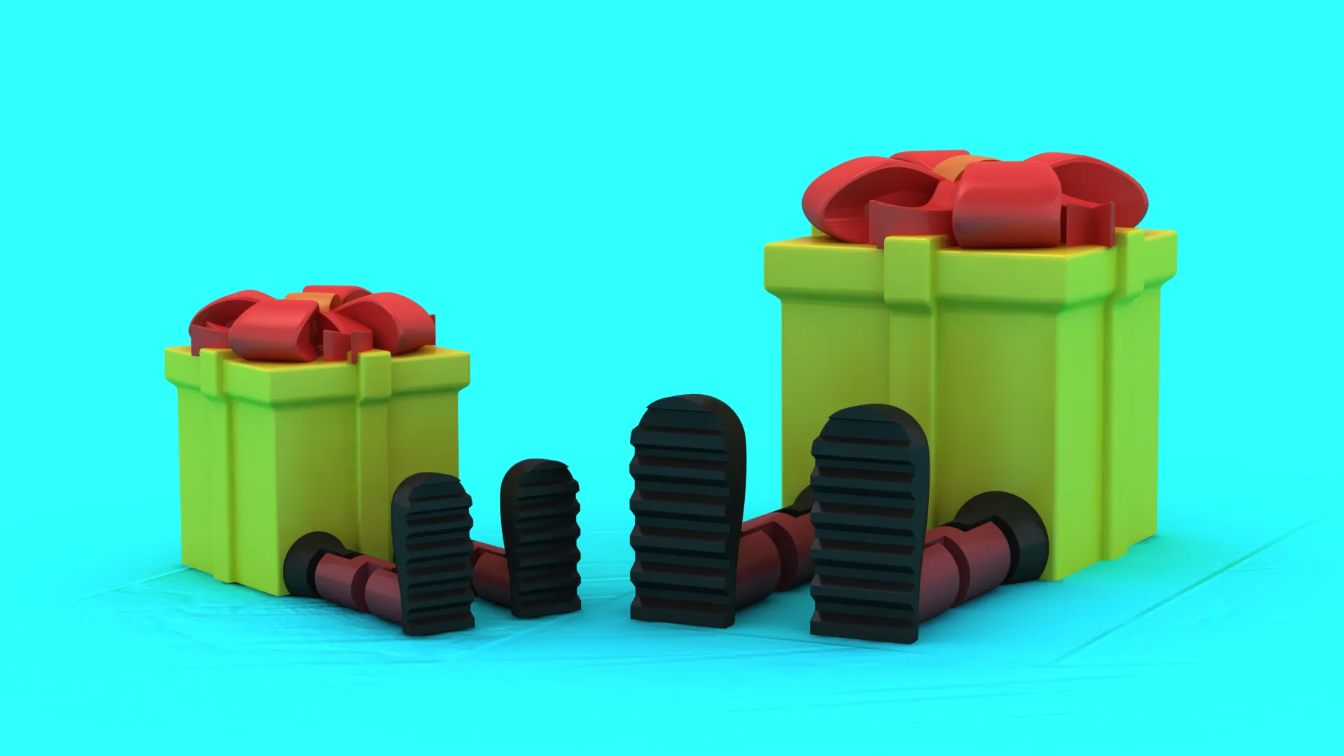 Gift Box Toy Figures 3D Model .c4d .max .obj .3ds .fbx .stl .blend