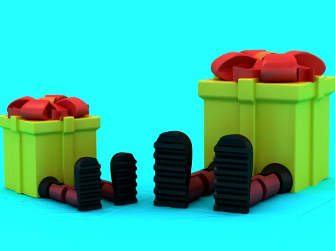 Hediye Kutusu Oyuncak Fig&uuml;rleri 3D Model