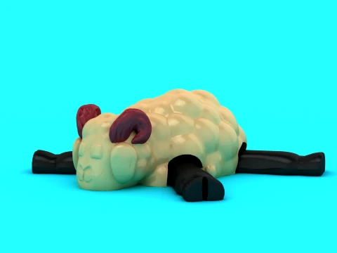 Sleepy Sheep Toy Figures 3D Model