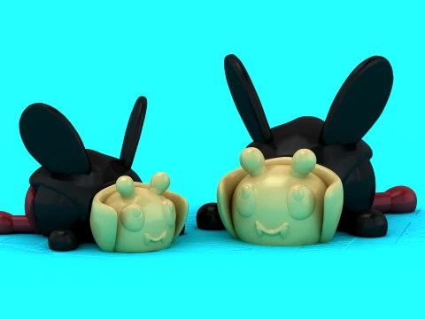 Lindas figuras de juguete de conejito Modelo 3D