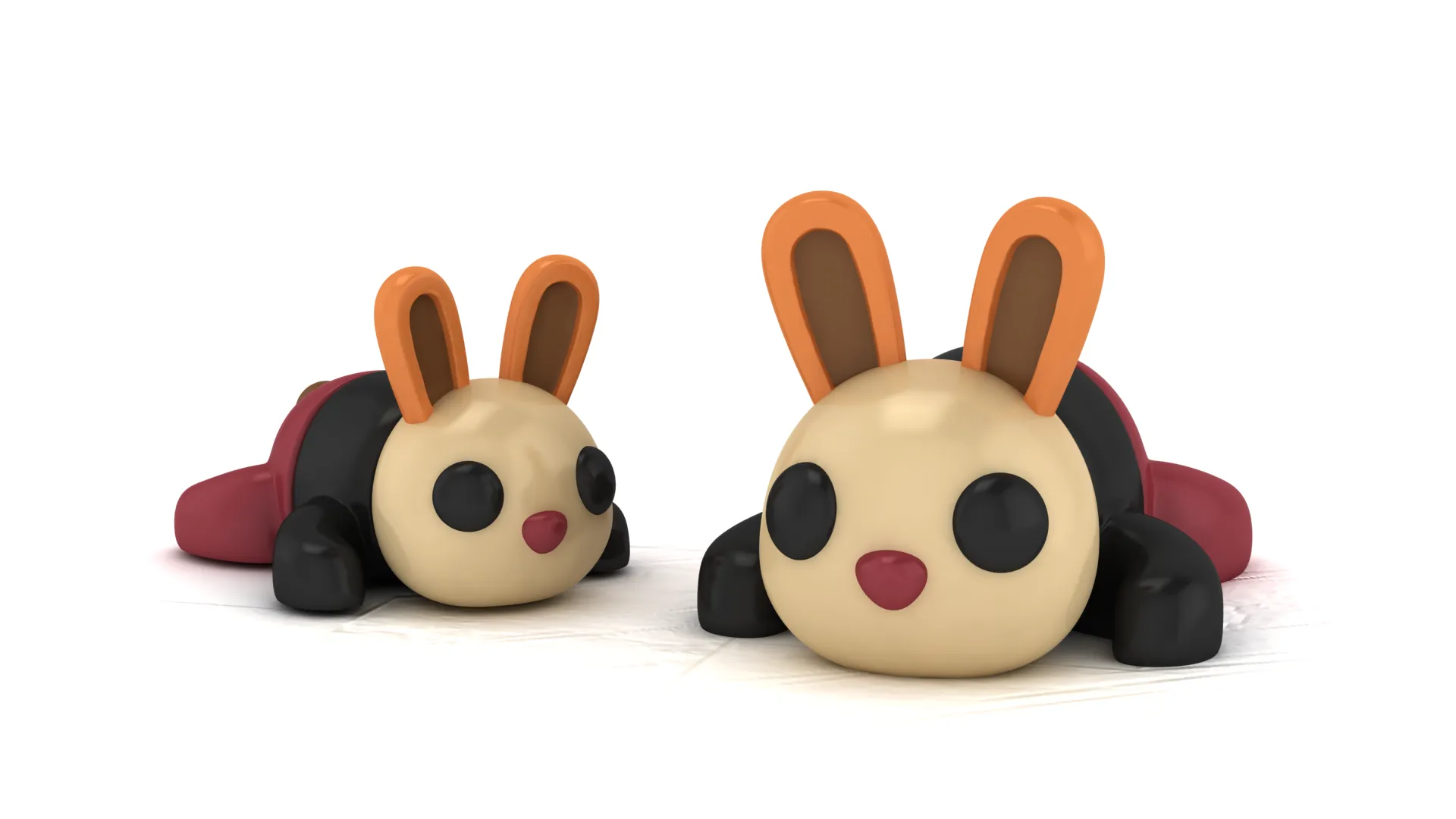 Cute Bunny Toy Figures 3D Model .c4d .max .obj .3ds .fbx .stl .blend 