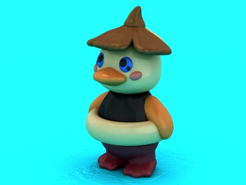 Cute Duck Toy Figures 3D Model