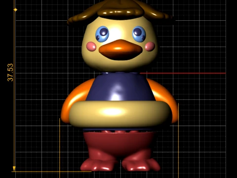 Cute Duck Toy Figures 3D Model