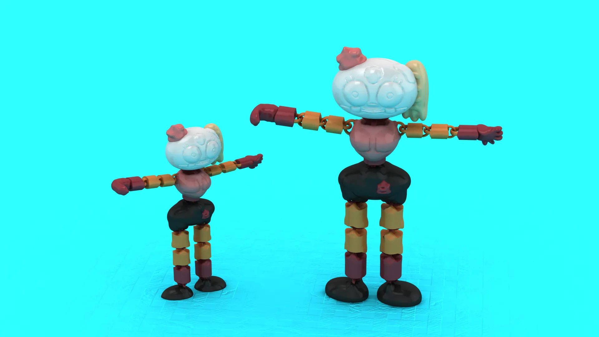 Robot Doll Toy Figures 3D Model .c4d .max .obj .3ds .fbx .stl .blend 