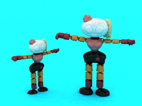 Figurines de jouets de poup&eacute;e robot Modèle 3D
