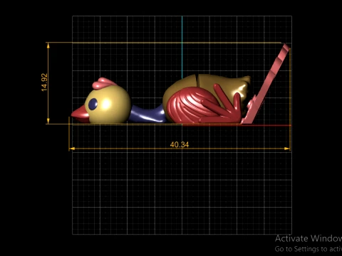 Cute Turkey Toy Figures 3D Model