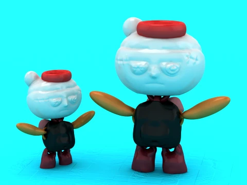 Vliegende pop speelgoedfiguren 3D Model