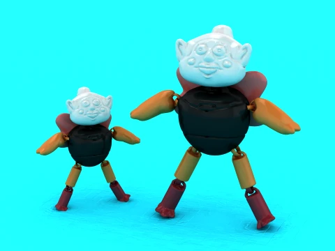 空飛ぶエルフのロボット玩具フィギュア 3Dモデル