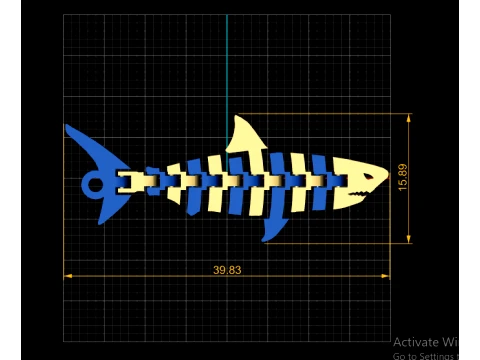 Block Shark Toy Figures 3D Model
