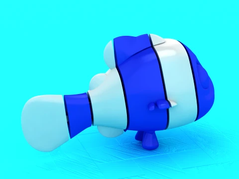 Blue Clownfish Toy Figures 3D Model