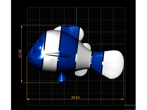 Blue Clownfish Toy Figures 3D Model